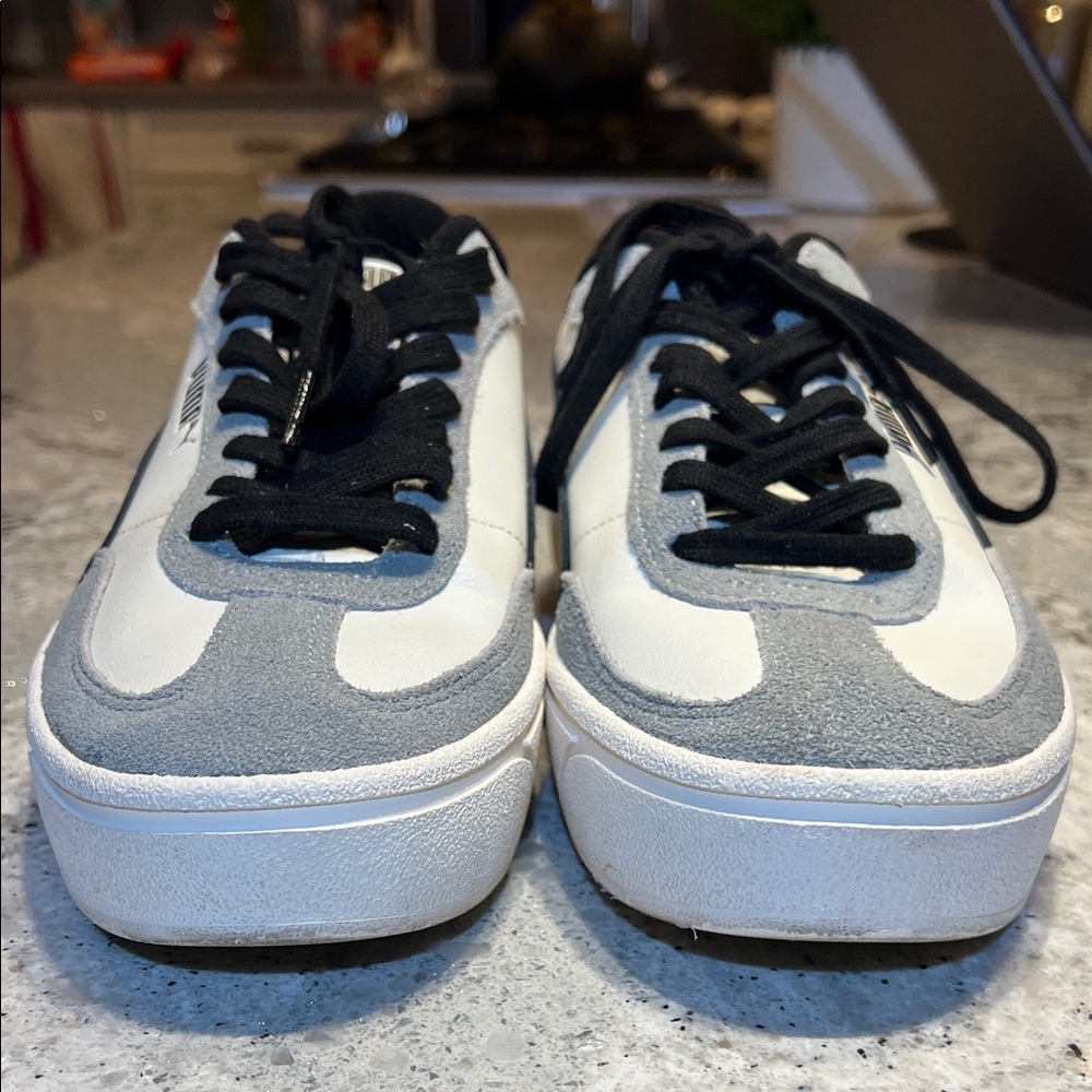 PUMA Club II Era Platform White and Black Sneakers Size 8.5 - Picture 3 of 11